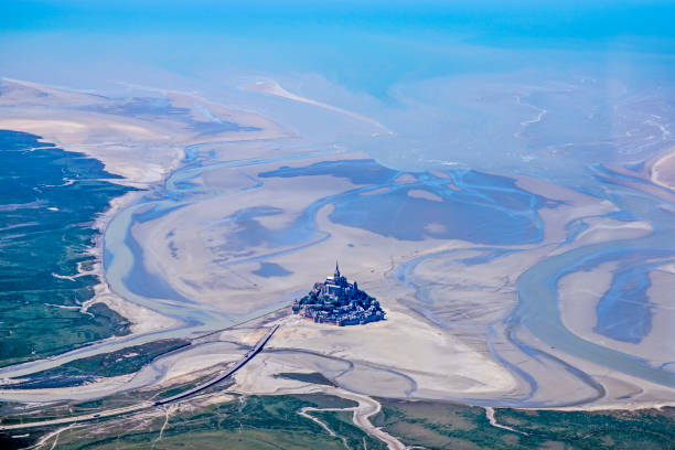 istock Mont Saint Michel Bay from airplane in normandy 1154627933