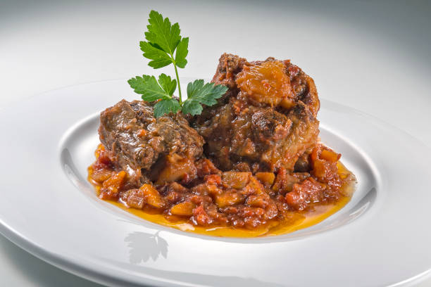 istock Dish with portion of oxtail stewed 1154628020