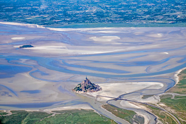 istock Mont Saint Michel Bay from airplane in normandy 1154628022
