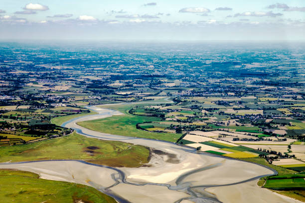 istock Mont Saint Michel Bay from airplane in normandy 1154628042