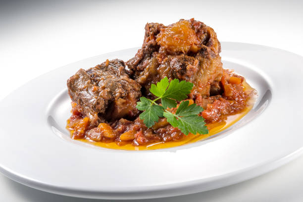 istock Dish with portion of oxtail stewed 1154628060