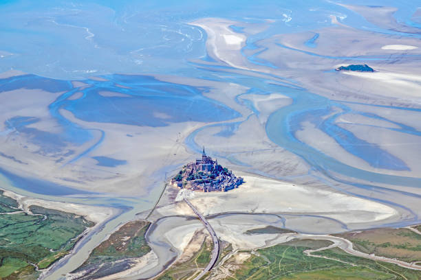 istock Mont Saint Michel Bay from airplane in normandy 1154628062