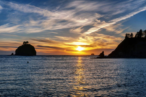 istock sunset at First Beach, Olympic National Park, Washington coast 1154628127