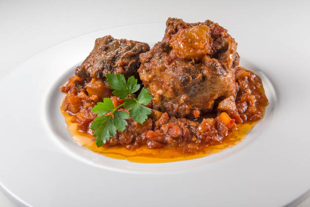 istock Dish with portion of oxtail stewed 1154628142