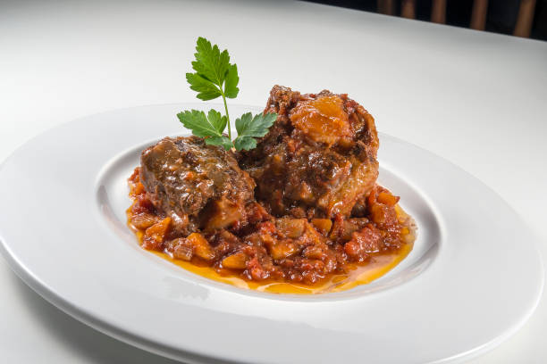 istock Dish with portion of oxtail stewed 1154628203