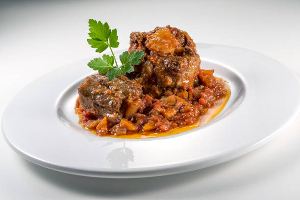 istock Dish with portion of oxtail stewed 1154628393