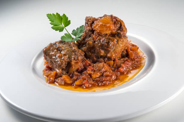 istock Dish with portion of oxtail stewed 1154628419