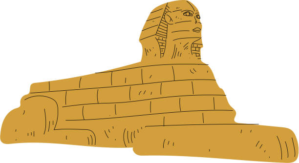 ilustrações, clipart, desenhos animados e ícones de estátua egípcia do sphinx, símbolo da ilustração egípcia tradicional do vetor da cultura - monument tomb awe statue
