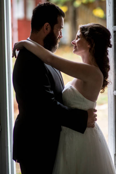 bridal couple silhouette