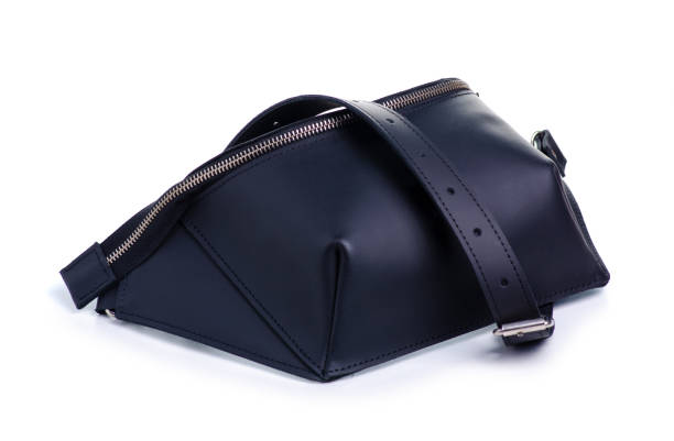 istock Black leather waist bag 1154633084