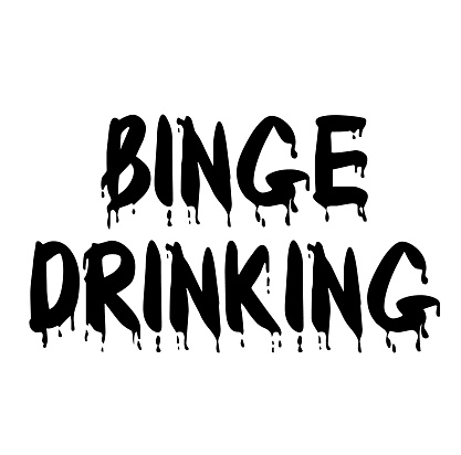 BINGE DRINKING stamp on white background. Stickers labels and stamps series.