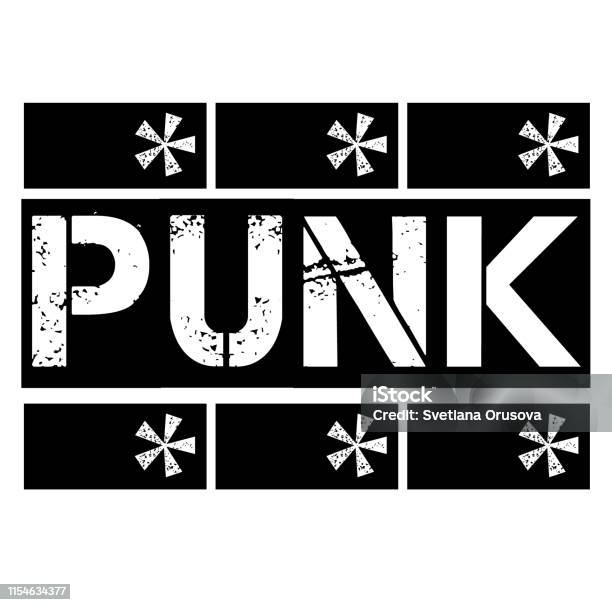 Punk Stamp On White Background Stock Illustration - Download Image Now - Punk - Person, Sticker, Music