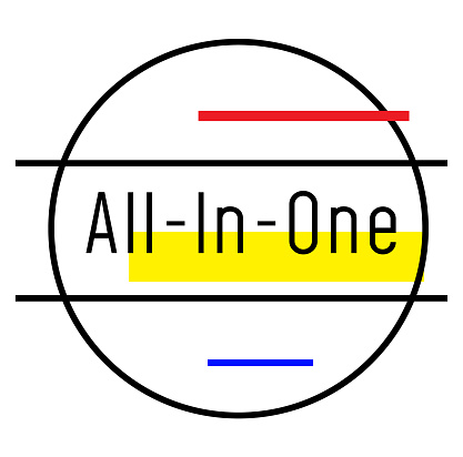 All In One Sign Allinone Stamp On White Background Stock Illustration - Download Image ...