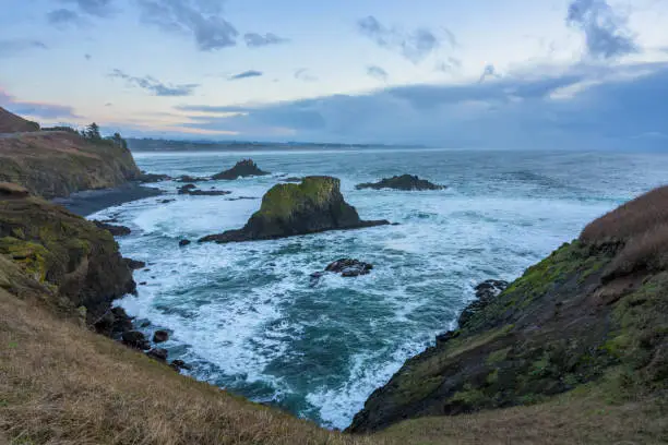 Photo of Cliffs at High Tide at Yaquina Head