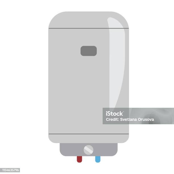 Water Heater Flat Illustration On White Stock Illustration - Download Image Now - Boiler, Appliance, Arranging