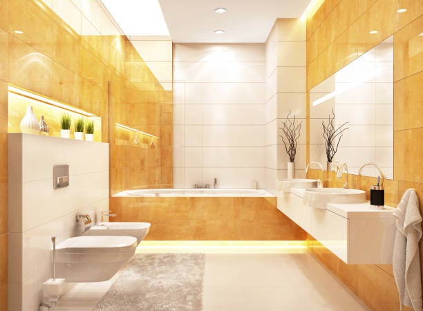 istock Modern bathroom interior design in modern house 1154636762
