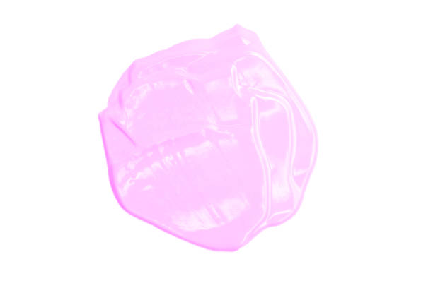istock Pink Lipstick smudge isolated on white. Top view, flat lay. 1154637496