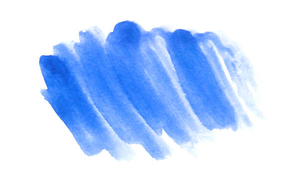 istock Blue watercolor background isolated on white 1154637506