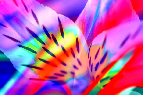istock Abstract neon holographic background. 80's style colors. 1154638073
