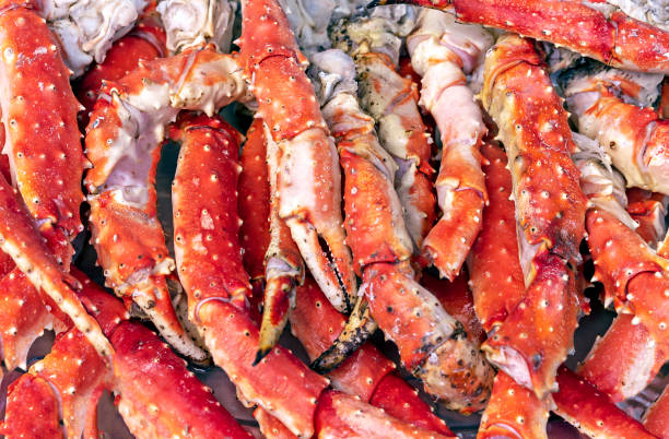 istock Phalanxes of king crab. Background with crab phalanxes. 1154641045