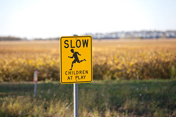 Slow Traffic Sign stock photo