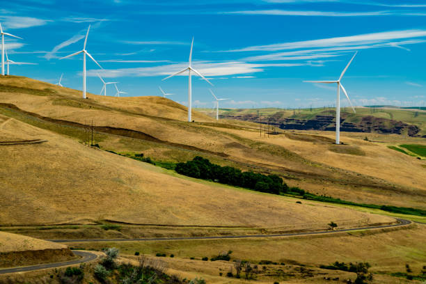 istock Wind turbines along the Columbia river valley 1154642241