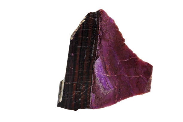 istock Macro stone mineral Sugilite on a white background 1154642347