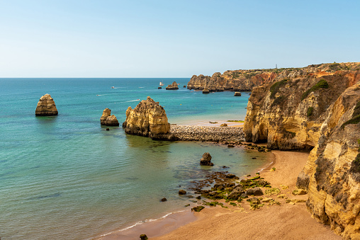 Sandy beach at Lagos, Algarve, Portugal