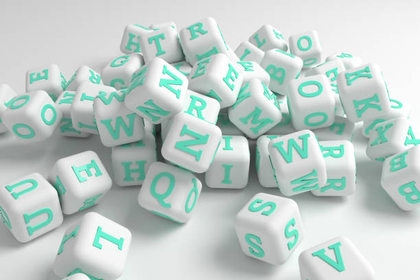 istock Decorative, illustrations typography, bunch of ABC character symbol or sign, for design texture background. 3D render. 1154644487