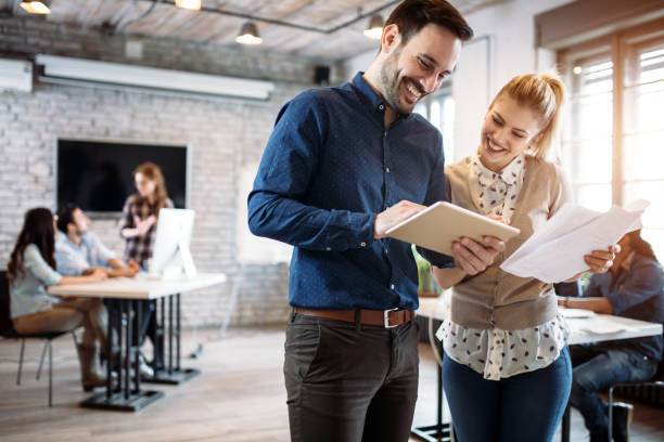 istock Portrait of architects having discussion in office 1154647574