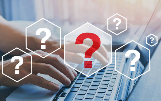 istock Quiestions online, interrogation marks what where when how and why, FAQ. 1154652697