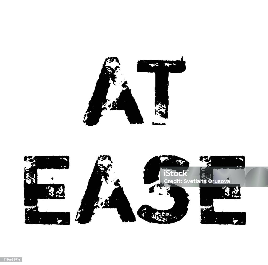 At Ease Sign Post At Ease Stamp On White Stock Illustration - Download Image Now - Banner ...