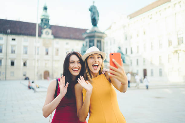 Beautiful women vlogging