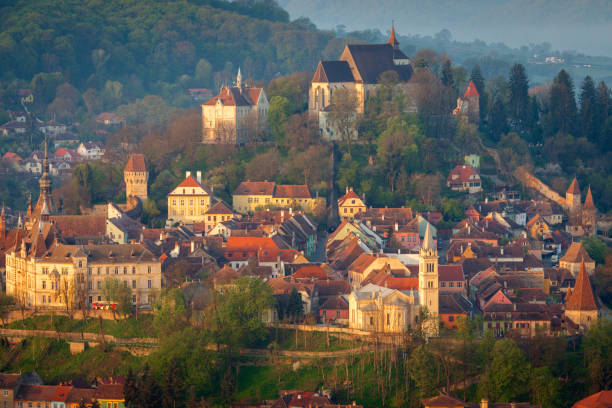 istock Aerial panorama of Sighisoara 1154666357