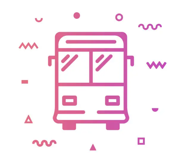 Vector illustration of Public Transport Line Style Icon Design