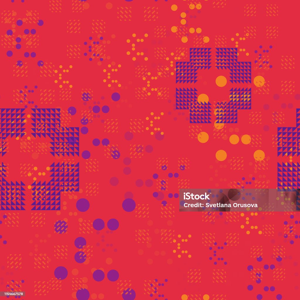 Chaotic Random Geometry Seamless Pattern Stock Illustration - Download ...