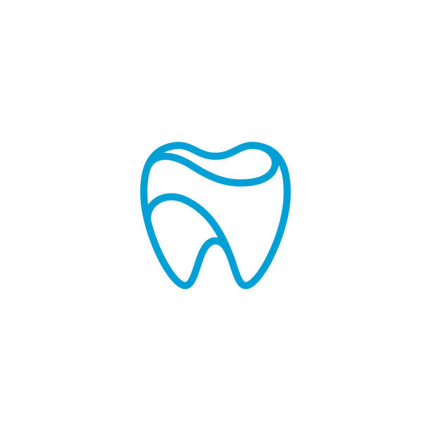 Modern Unique Tooth Dental Health Icon Modern Unique Tooth Dental Health Icon with Blue Color for Pediatric Dentistry Family Dentist and High End Look dentist logos stock illustrations