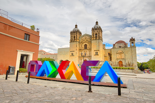 Landmark Santo Domingo Cathedral in historic Oaxaca city center
