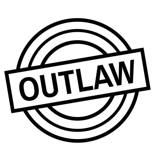 Vector illustration of OUTLAW stamp on white isolated