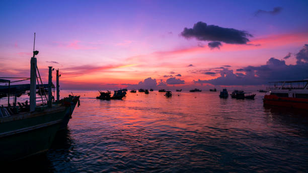 istock Landscape nature view, Beautiful light sunrise or sunset over sea 1154710221