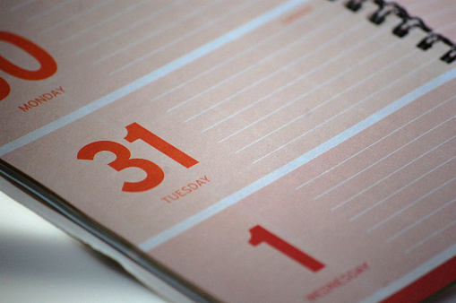 Closeup shot of a daily planner.