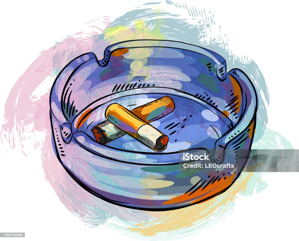 Ashtray Drawing Stock Illustration Download Image Now Art, Ashtray