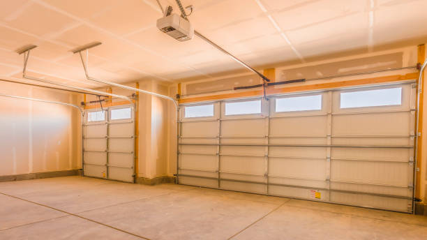istock Panorama frame Interior of an unfinished garage with unpainted walls and ceiling 1154715042