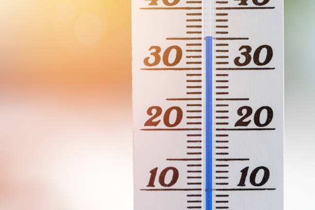 istock Heatwave: Thermometer in summer on a blurry background, heat 1154719386