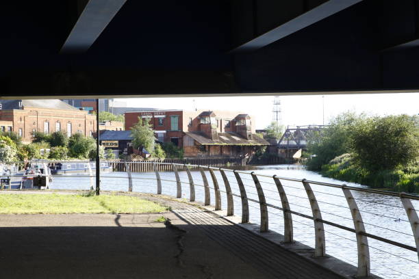 Walkway under a bridge by the canal in Doncaster.