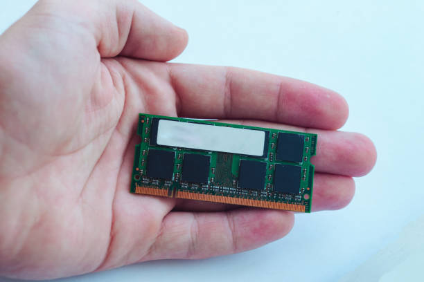 istock Macro photo of laptop RAM chip with space for writing 1154720739