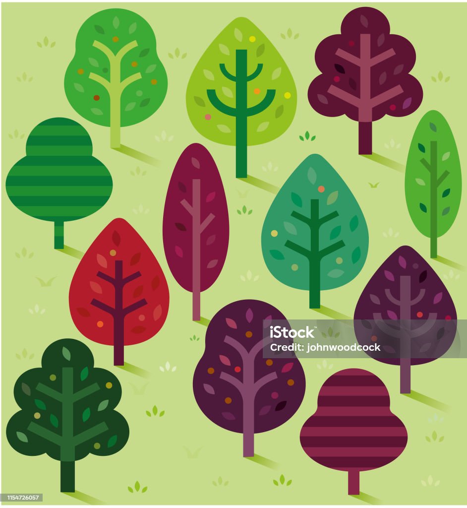 Graphical Trees Simple Simple Graphic Tree Selection Stock Illustration - Download Image Now ...