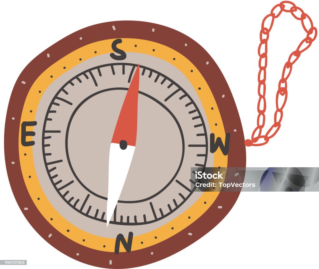 Compus Travel Tools Compass Summer Travel Equipment Tool Vector Illustration Stock ...
