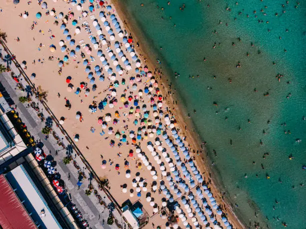 Aerial View Altinkum Beach at Turkey