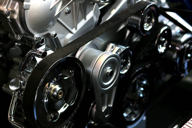 istock Silver Shining Metal Engine Parts 1154733468